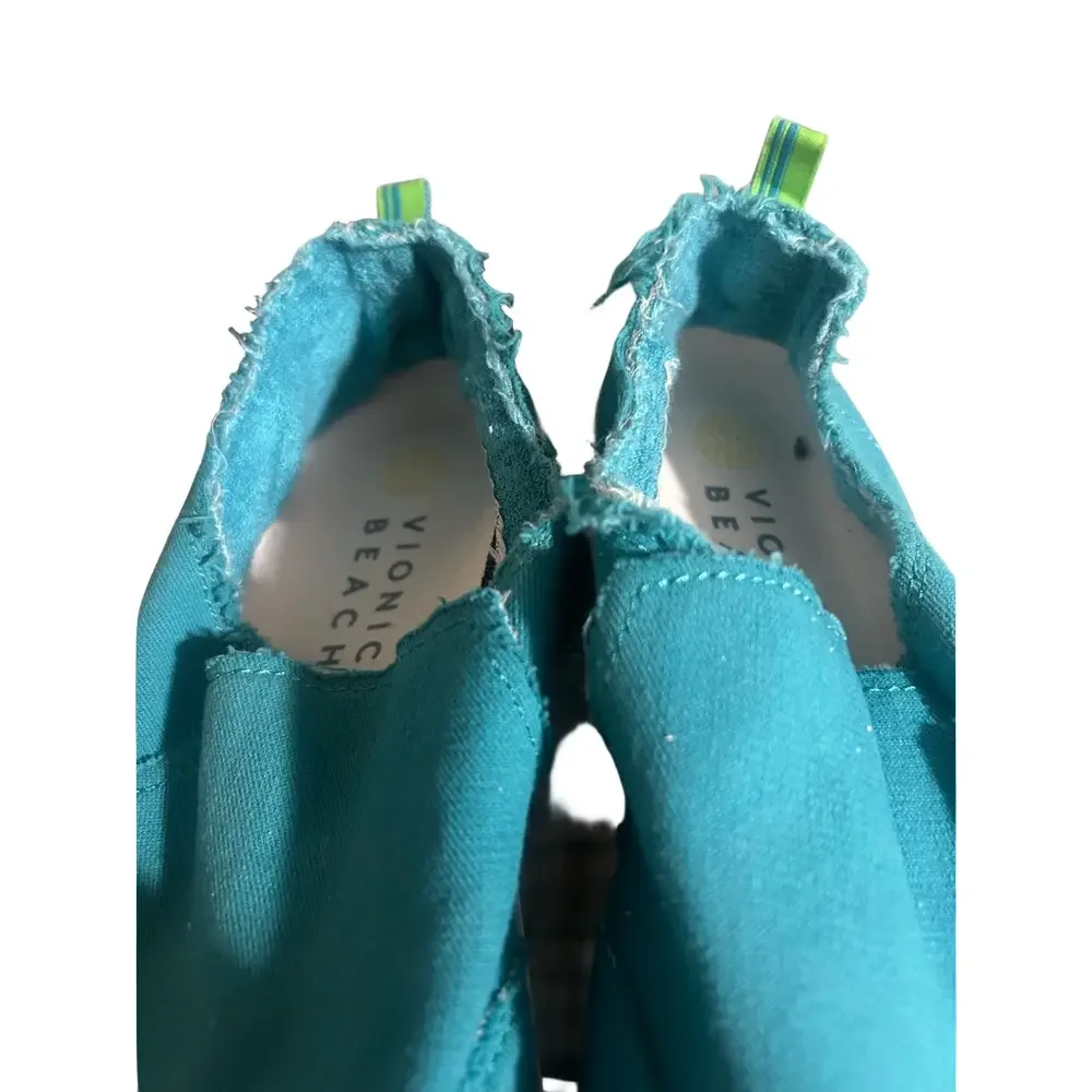 Vionic Turquoise Blue Beach  Slip-On Canvas Shoes - Picture 3 of 10